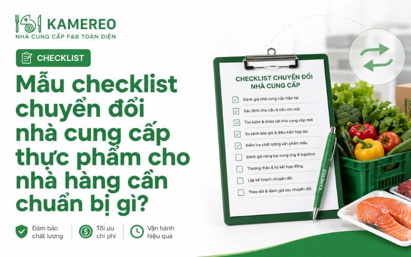 What documents are needed for a checklist to switch food suppliers for a restaurant?