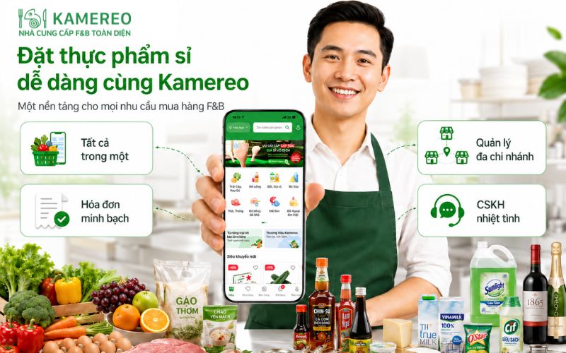 Kamereo is a comprehensive F&B supplier that helps F&B businesses optimize their procurement processes.