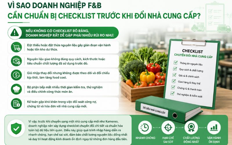 Doanh nghiệp F&B cần chuẩn bị checklist trước khi đổi nhà cung cấp