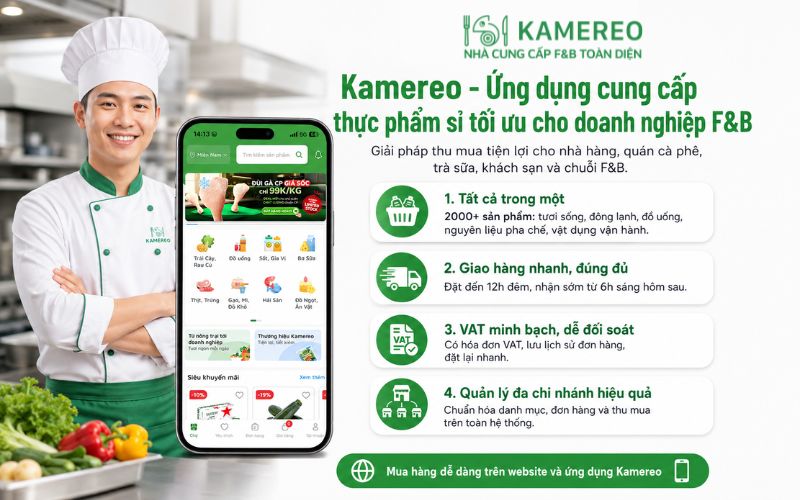Kamereo - The ultimate wholesale food sourcing app for F&B businesses.