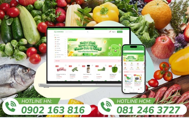 Giao diện app Kamereo giúp chủ quán đặt hàng nhanh chóng