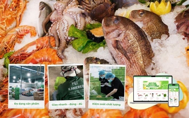 Kamereo supplies seafood to Hanoi restaurants with many modern features.