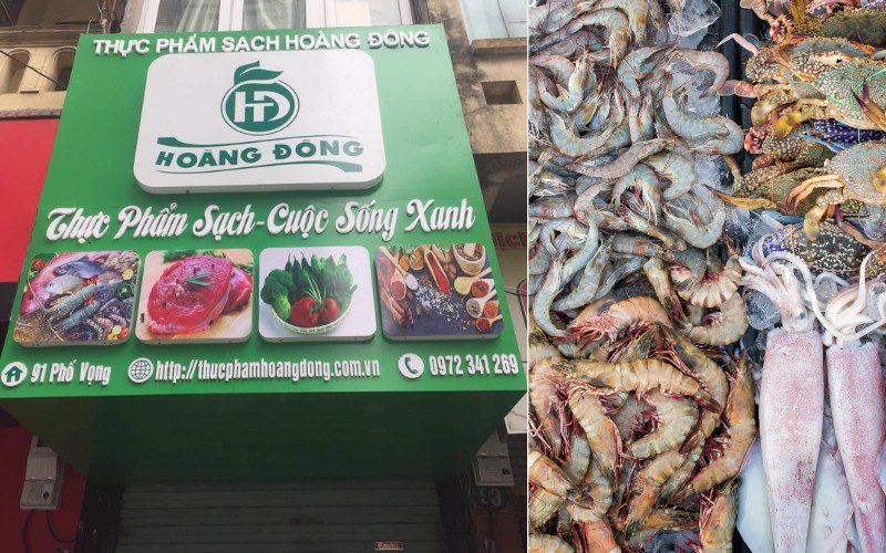 Hoàng Đông cung cấp đa dạng thực phẩm tươi sống, rau củ quả và hải sản phục vụ khách hàng tại Hà Nội