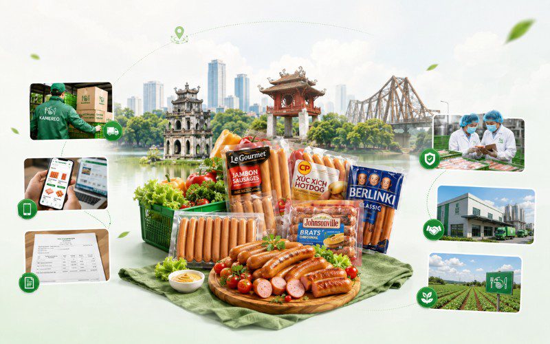 Kamereo là nhà cung cấp xúc xích Hà Nội chất lượng, đảm bảo nguồn gốc
