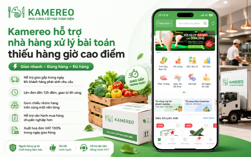 How does Kamereo help restaurants address the problem of insufficient staff during peak hours?
