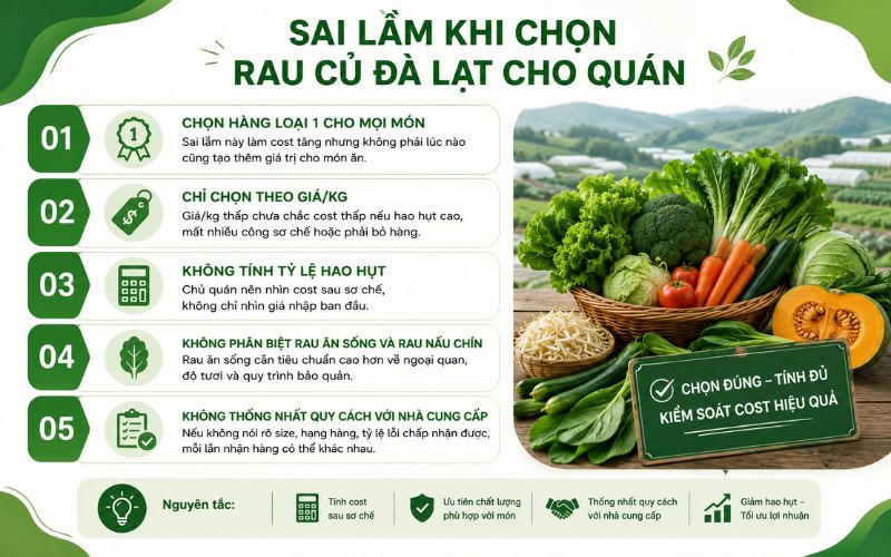 Mistakes to choose Da Lat vegetables for the restaurant.