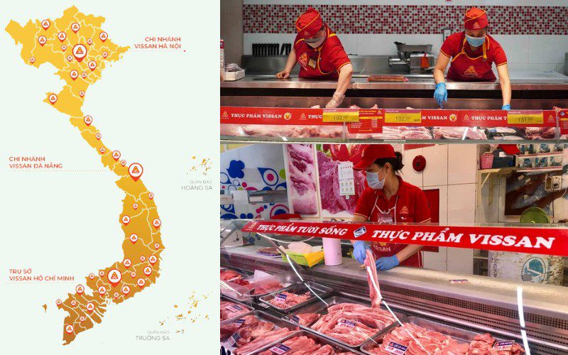 Thịt lợn sạch Vissan được phân phối rộng khắp trên toàn quốc