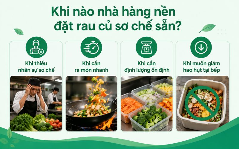 Khi nào nhà hàng nên đặt rau củ sơ chế sẵn?