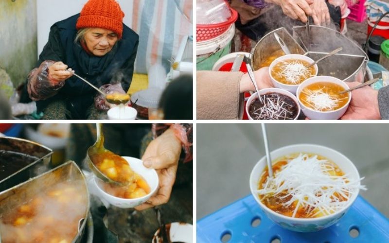 Chè sắn nóng khu vực Hồ Gươm vào ngày đông