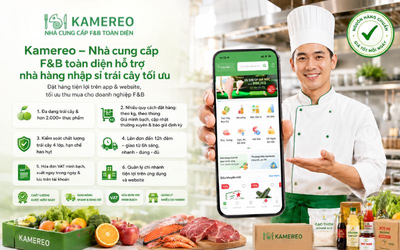 Kamereo - A comprehensive F&B supplier supporting restaurants with optimal wholesale fruit sourcing.