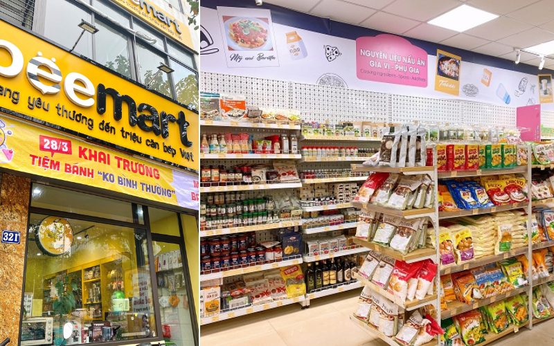 Nguyên liệu làm bánh pizza được bày bán tại Beemart