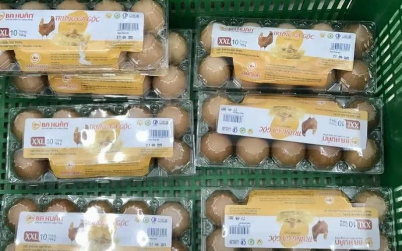 Trứng gà Ba Huân đóng gói đạt tiêu chuẩn an toàn thực phẩm cung cấp sỉ tại Hà Nội
