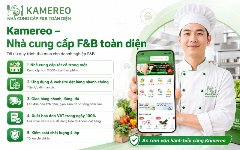 Kamereo - A comprehensive F&B supplier optimizing procurement processes for F&B businesses.