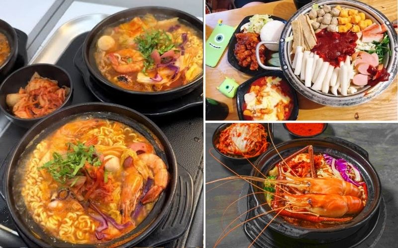 Spicy noodles with 7 levels of spiciness: shrimp, beef, and squid at Simisi Chùa Láng, Hanoi.