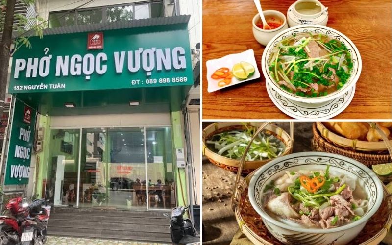 Bát phở bò Ngọc Vượng với thịt bò thái mỏng