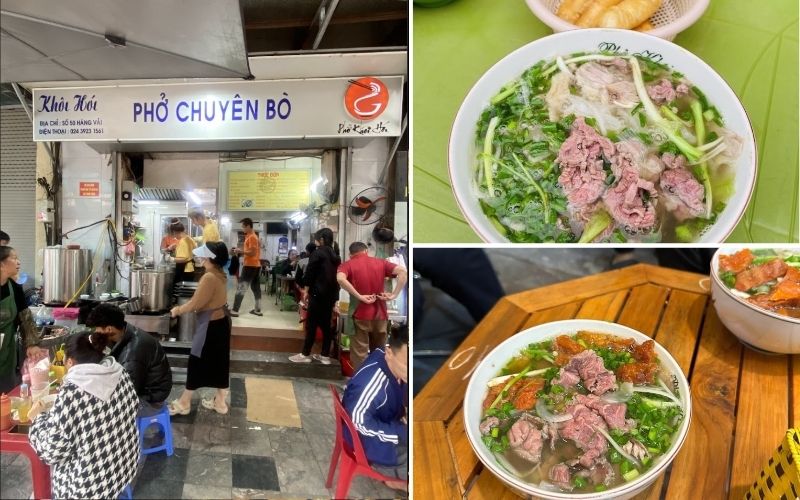 Phở bò lõi gầu tại Phở Khôi Hói Hàng Vải Hà Nội