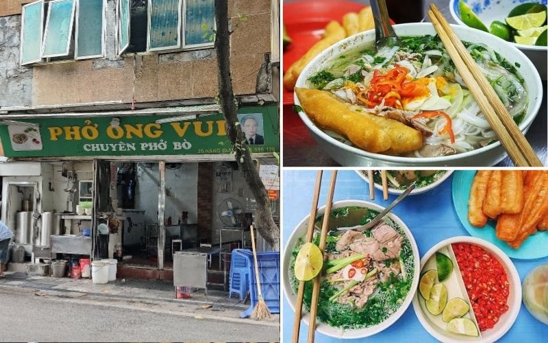 Phở bò tái nạm tại Phở Vui Hàng Giấy Hà Nội 