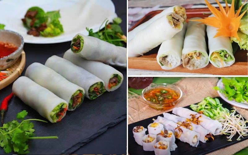 Cuốn Xưa với các món cuốn mang phong cách ẩm thực Hà Nội.