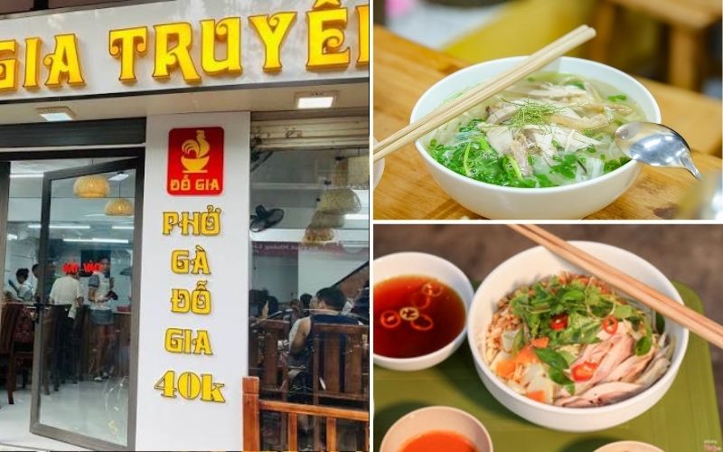 A bowl of Do Gia chicken pho with free-range chicken and clear broth at Nguyen Dinh Thi