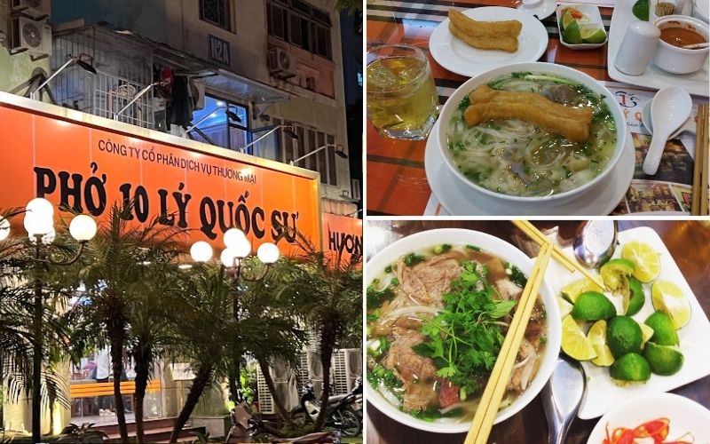 Phở 10 Lý Quốc Sư Hoàng Minh Giám với tô phở bò nóng hổi