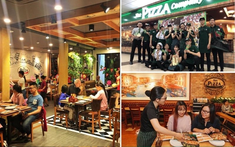 The Pizza Company Times City is located in a convenient shopping mall.