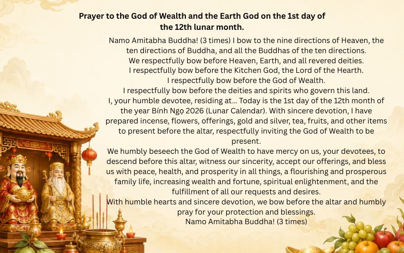Prayer to the Ancestors on the 1st day of the 12th lunar month of the Year of the Horse (2026)