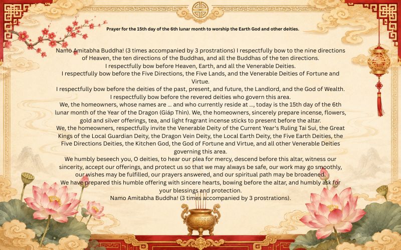 Prayer in June, we offer sacrifices to the Earth God and other deities.