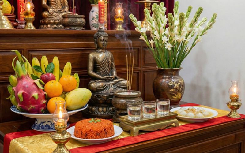 Thứ tự các ban thờ khi cúng Rằm tháng 10